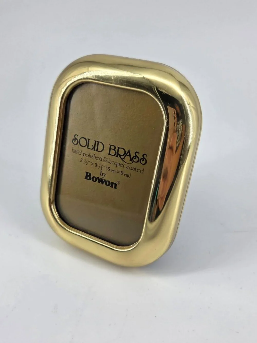 Vintage Solid Brass Small Picture Frame 2.5